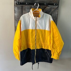 Vintage Northern Spirit Wear Yellow, Black & White Windbreaker - Size Medium